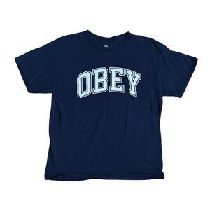 Obey navy and white t